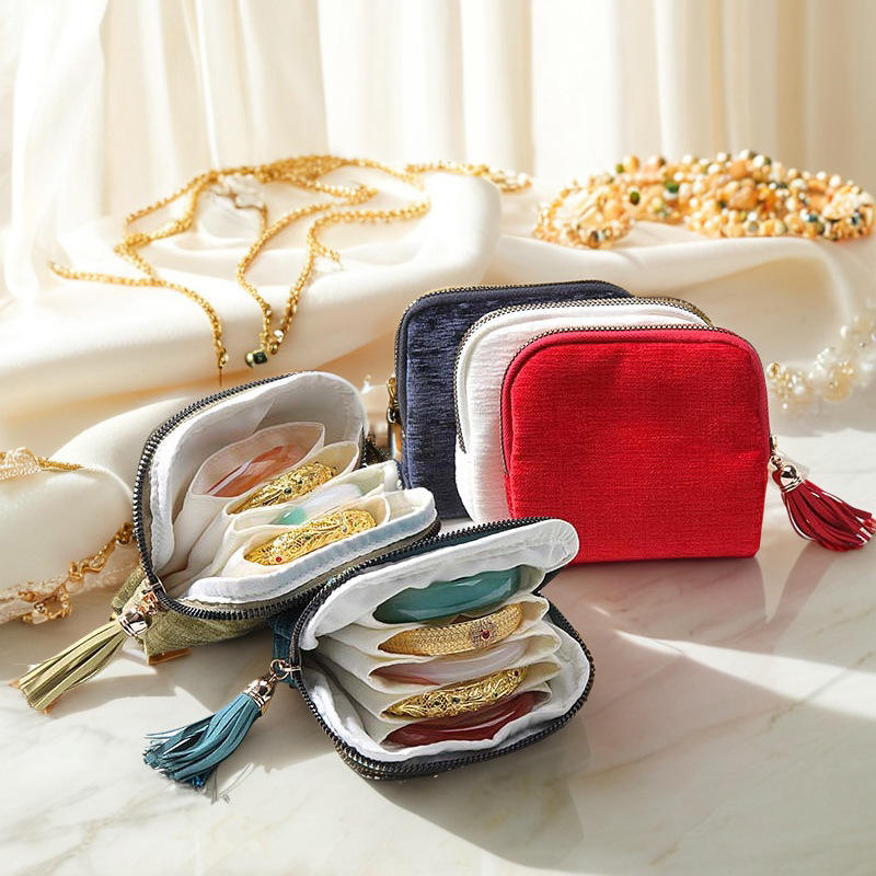 Zipper Travel Jewelry Box Case