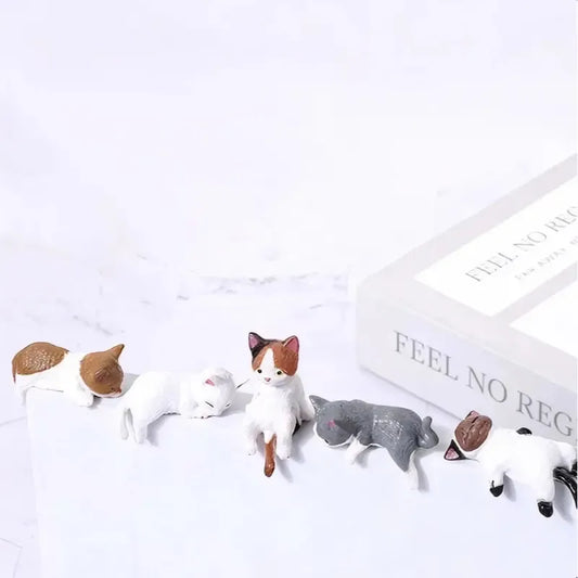 Hand-Painted Mini Cat Figurines – Set of 5